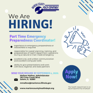 Part time Emergency Preparedness Coordinator